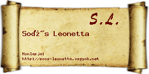 Soós Leonetta névjegykártya